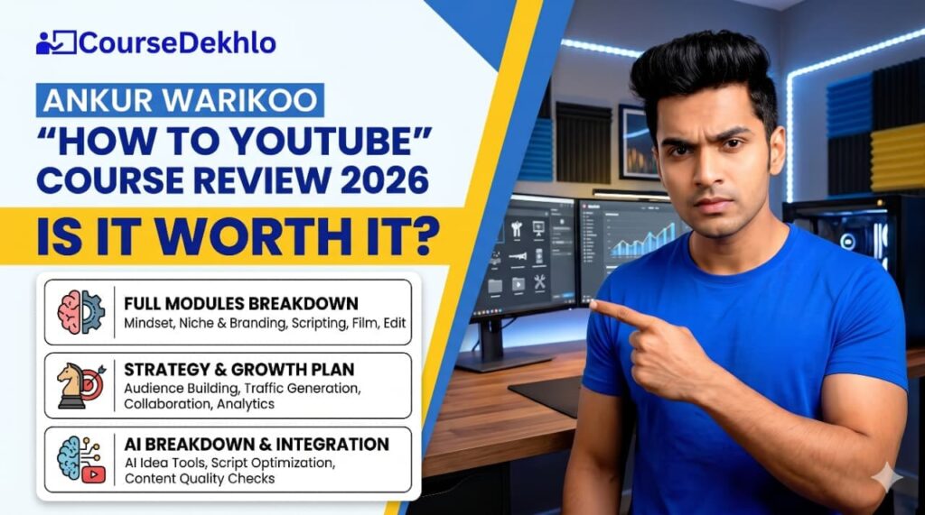 Ankur Warikoo How to YouTube course review 2026 with modules, strategy and AI breakdown