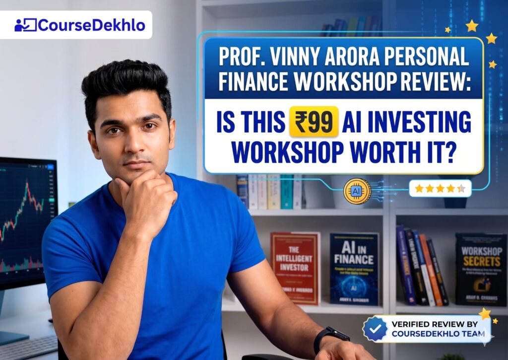 Prof. Vinny Arora Personal Finance Workshop Review featured image discussing whether the ₹99 AI investing workshop is worth it for beginners.